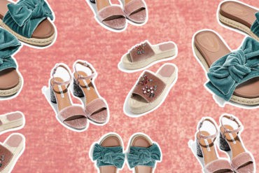 klapki sandalki aksamitne trend moda 2017 lato